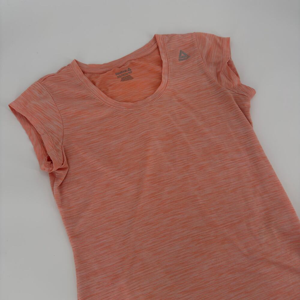 Reebok‎ Shirt Activewear Space Dye Modern Women Size XS Orange Short Sleeve Tee